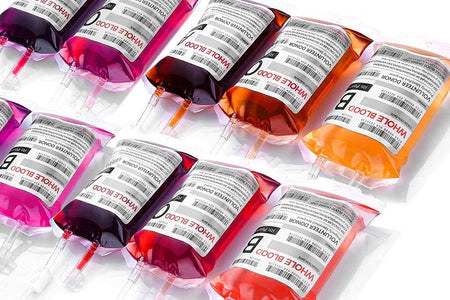 Blood Bags for Drinks, 10 IV Bags for Halloween Party Decoration, Reusable Drink Pouch for Live Blood of Theme Parties, Masquerade,Vampire,Zombie,Nurse Graduation Party Props