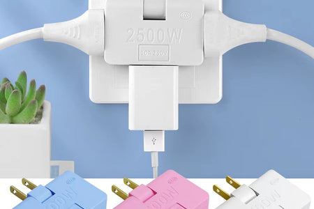 3 Port 180 Degree Rotatable US Plug Socket Converter US Extension Plug Multi-Plug Portable Electrical Plugs Travel Power Adapter